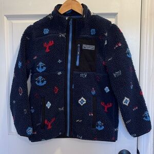 Kids Vineyard Vines Sherpa Supershep Nautical Icons full zip
